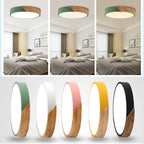 Modern Nordic LED Ceiling Light with Wooden Accents
