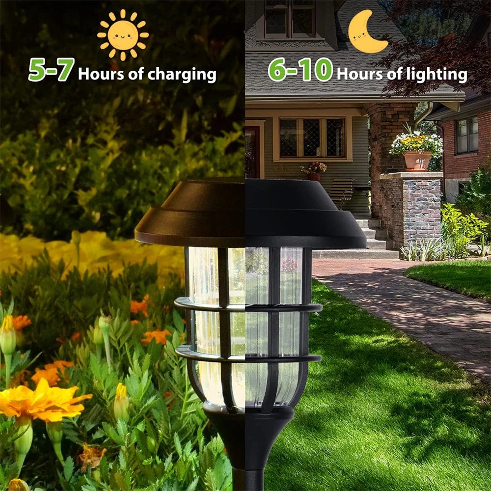 Solar LED Pathway Stake Lights for Lawn and Walkway Decoration