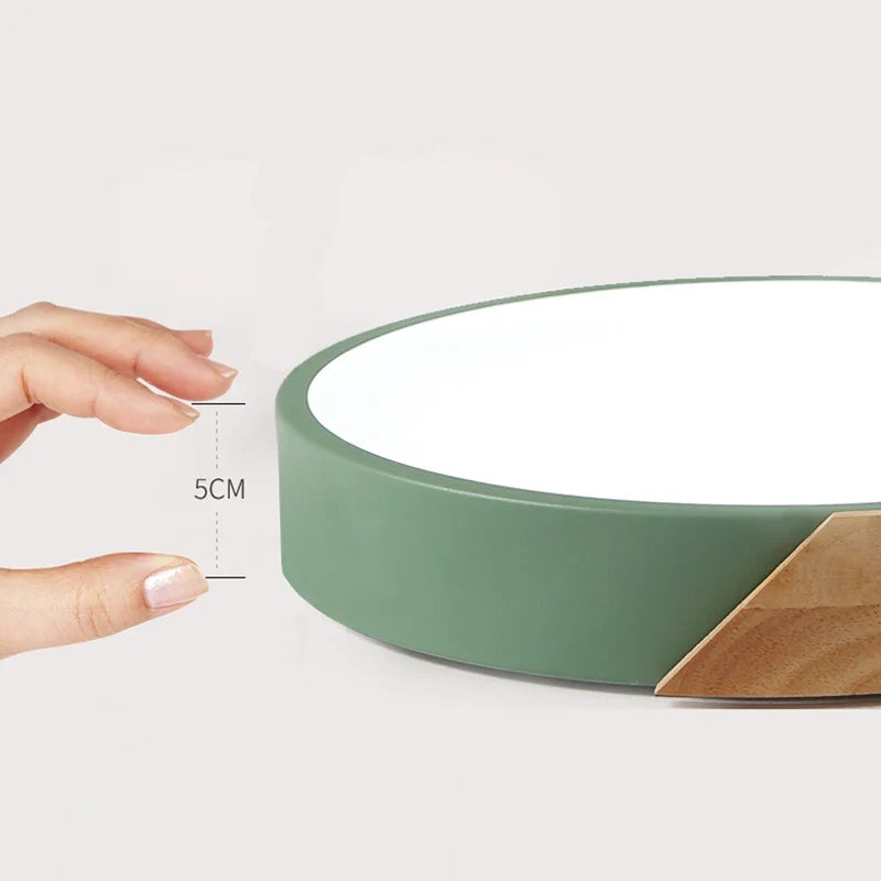 Modern Nordic LED Ceiling Light with Wooden Accents