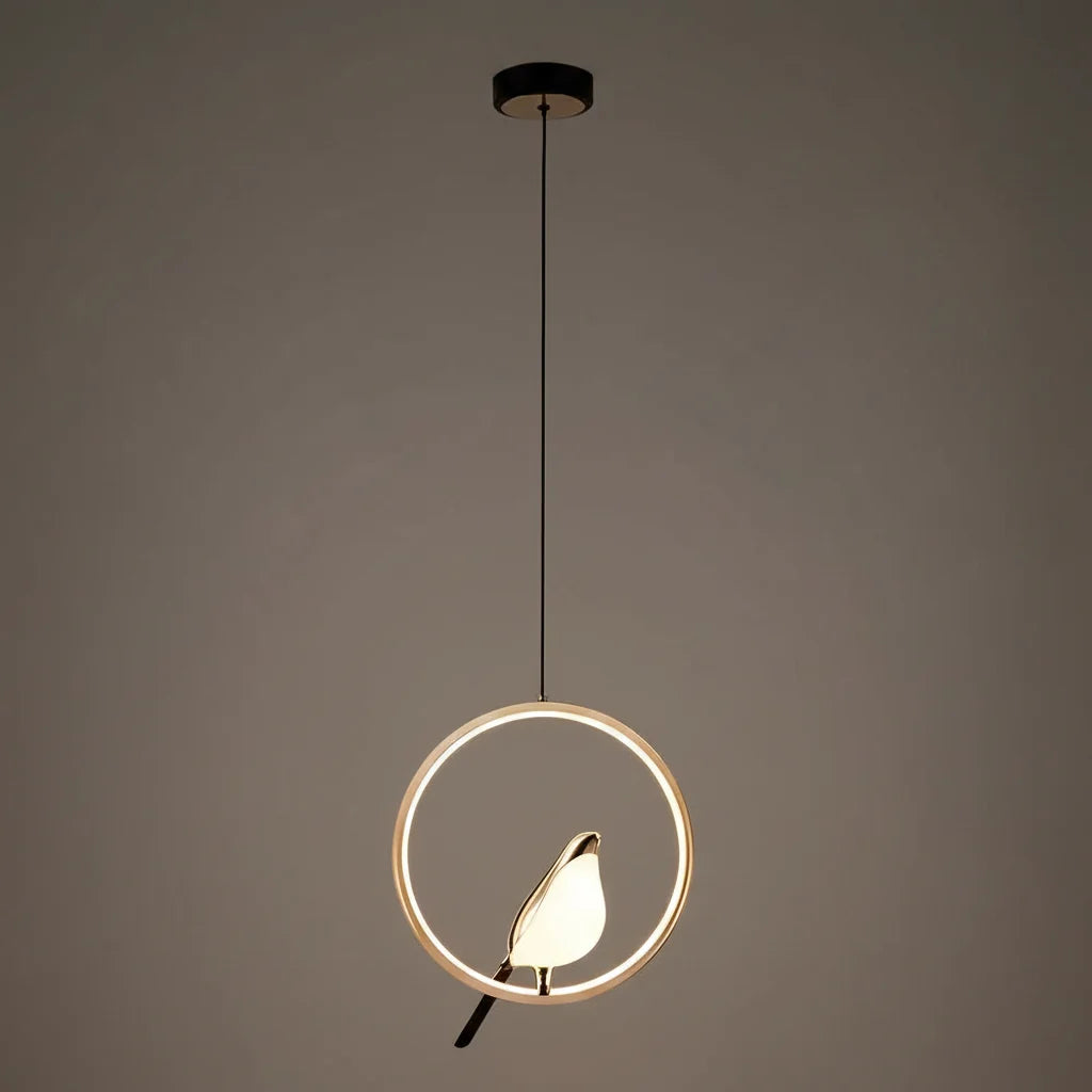 Magpie Nordic LED Pendant Light with Bird Motif