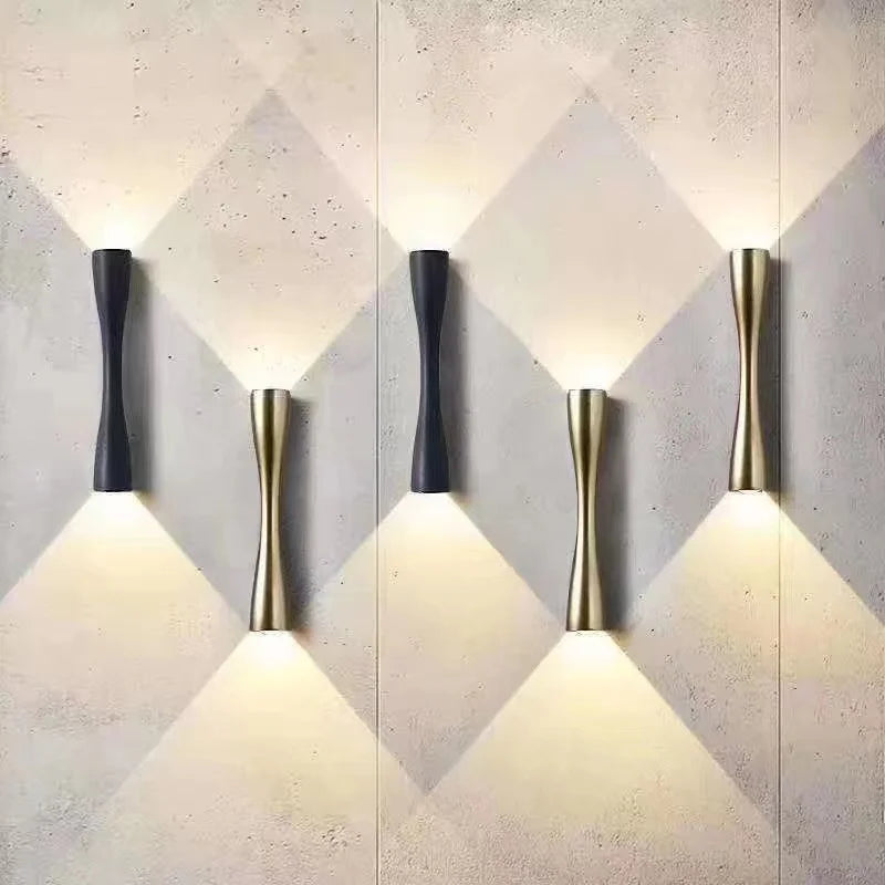 Modern Gold Nordic Up-Down Wall Light, Waterproof