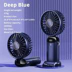 Portable Mini Handheld Fan with 3000mAh Battery Foldable Neck Design USB Rechargeable 5 Speed Adjustable with Phone Stand and Display Screen