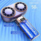 Rechargeable Handheld Fan with Digital Display and 5-Stage Cooling for Home and Office