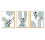 Abstract Nature Canvas Wall Art Set of 3 – Desert, Dune & Palm Motifs
