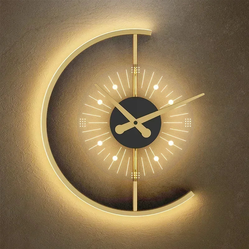 Lunaris Post-Modern Wall Lamp and Clock