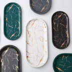 Nordic Ceramic Marble Oval Tray
