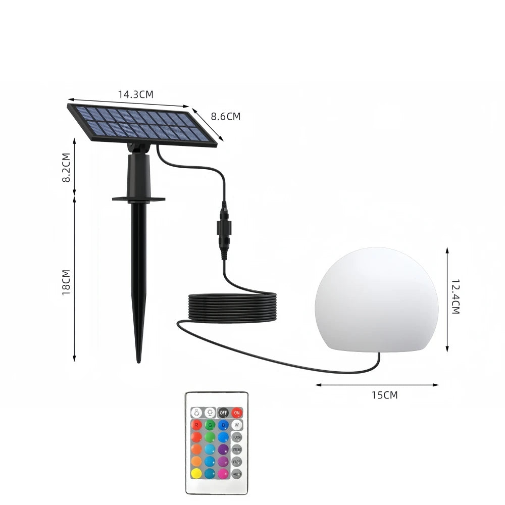 Solar LED Garden Globe Light with Remote Control and 16 Colour Modes