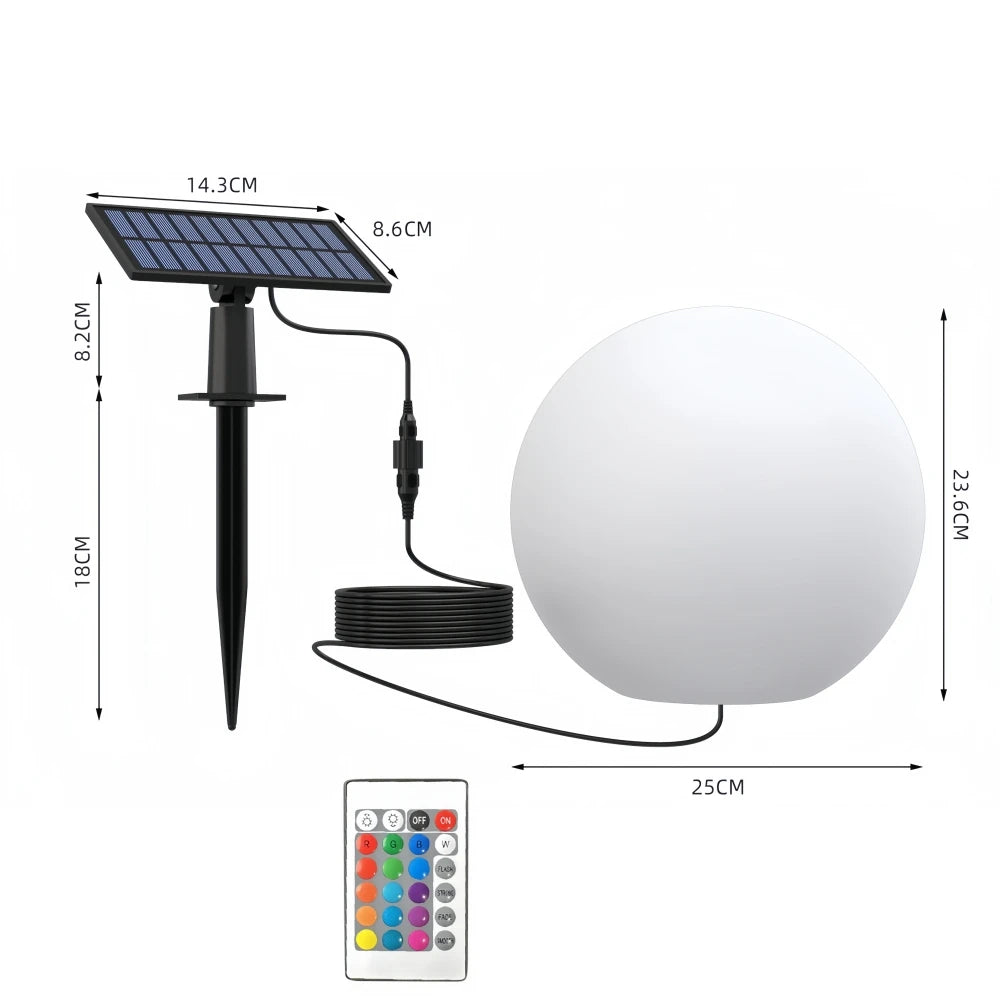 Solar LED Garden Globe Light with Remote Control and 16 Colour Modes