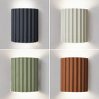 Nordic Resin Wall Lamp with Sculptural Ribbed Design