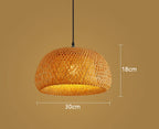 Handwoven Bamboo Pendant Lamp with Rattan Shade