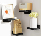 Mini Wooden Floating Wall Shelves – 4-Pack Rustic Display Ledges