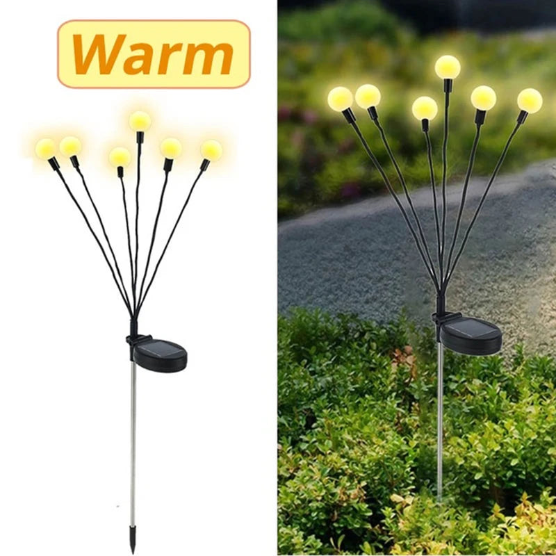 Solar LED Firefly String Lights Waterproof Outdoor Garden Decor for Pathway and Landscape