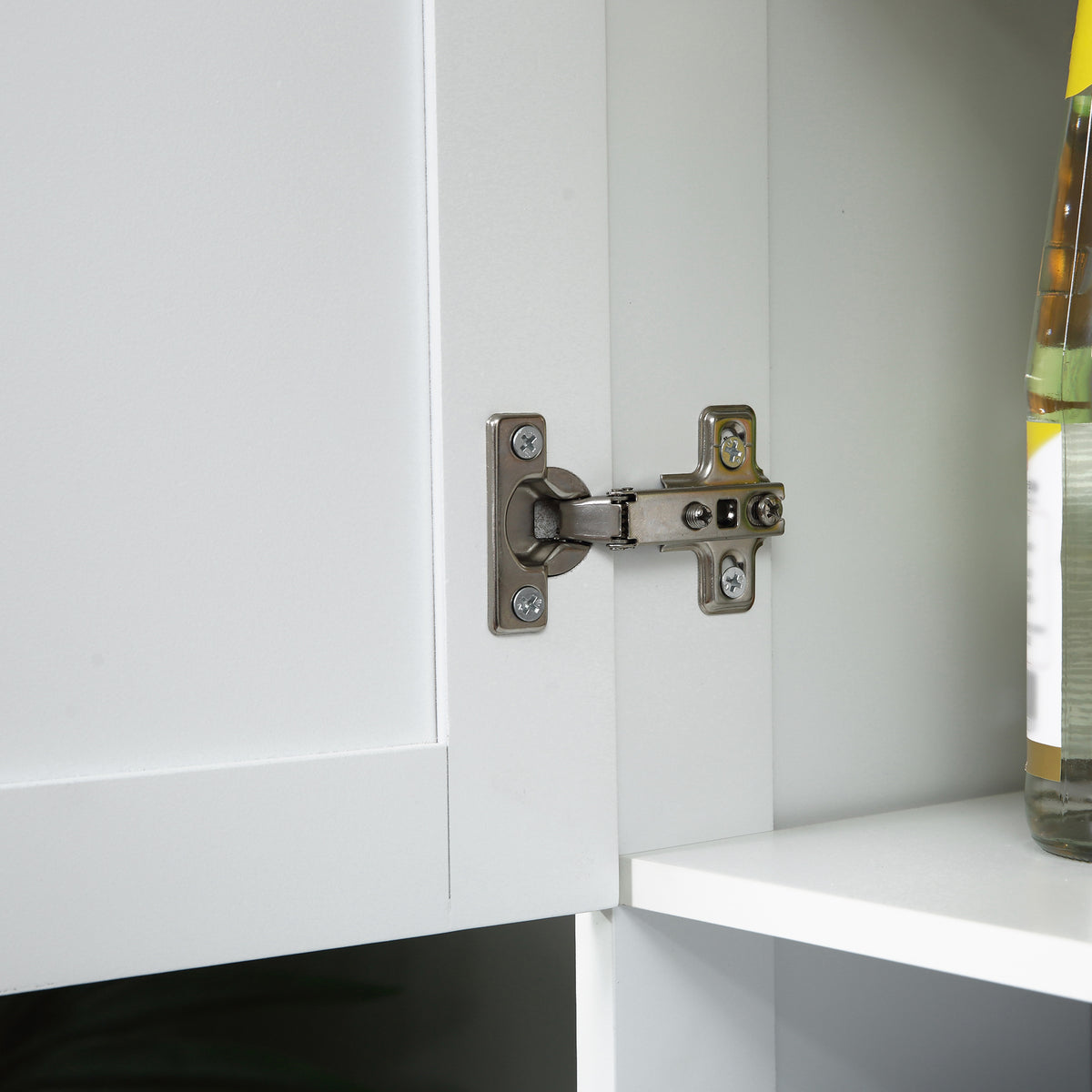 Kitchen Cabinet with Microwave Countertop and Storage Drawer White