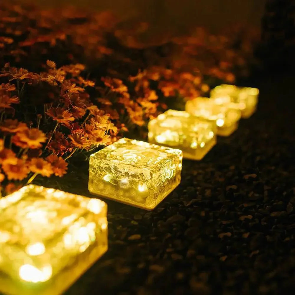 Frosted Solar LED Brick Lights for Garden Pathways