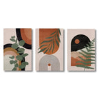 Abstract Nature Canvas Wall Art Set of 3 – Desert, Dune & Palm Motifs