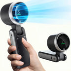 Portable Rechargeable Handheld Fan with 5 Speed Settings and Digital Display for Home and Travel Use