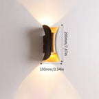 Modern Black and Gold Waterproof LED Up-Down Wall Light