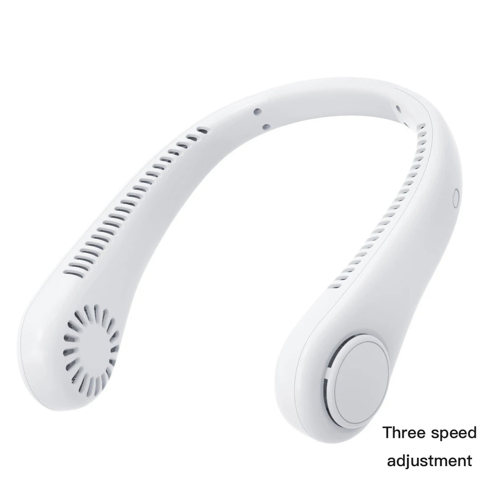 Portable Mini Bladeless Neck Fan USB Rechargeable Summer Cooling Device with Digital Display
