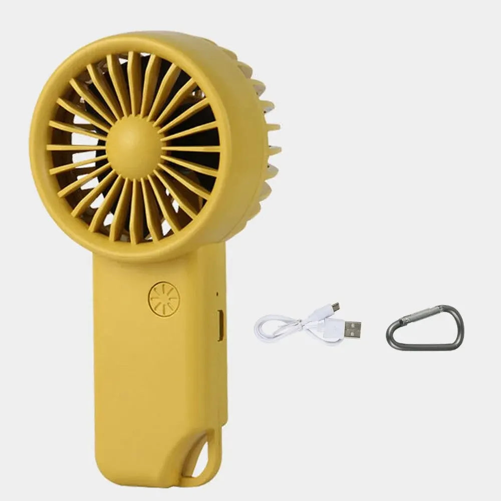 Portable Rechargeable Handheld Fan USB Mini Fan with 500mAh Battery and 3 Speed Settings for Outdoor and Travel Use