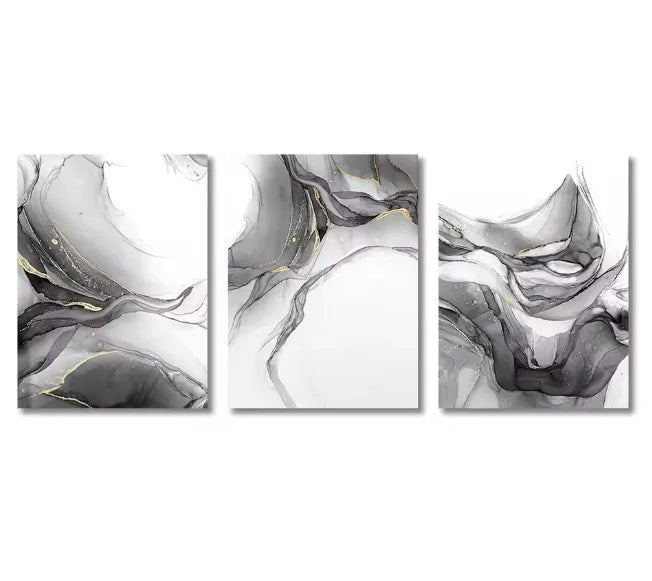 Abstract Nature Canvas Wall Art Set of 3 – Desert, Dune & Palm Motifs