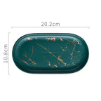 Nordic Ceramic Marble Oval Tray
