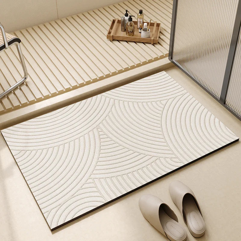 Super Absorbent Quick-Dry Bathroom Floor Mat with Non-Slip Base
