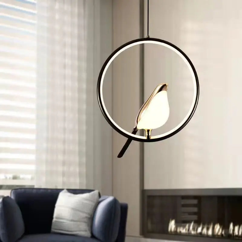 Magpie Nordic LED Pendant Light with Bird Motif