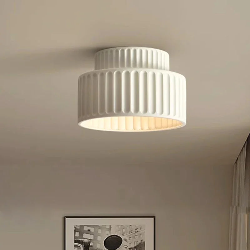 Nordic Ripple Ceiling Light with Sculptural Ribbed Texture