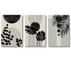Abstract Nature Canvas Wall Art Set of 3 – Desert, Dune & Palm Motifs