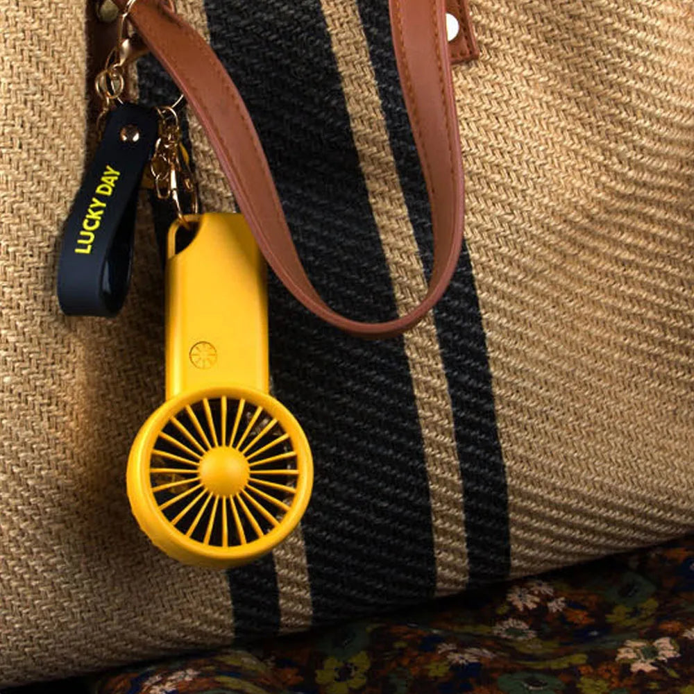 Portable Rechargeable Handheld Fan USB Mini Fan with 500mAh Battery and 3 Speed Settings for Outdoor and Travel Use