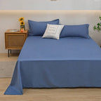 Solid Colour Flat Linen Bed Sheet