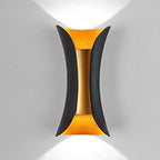 Modern Black and Gold Waterproof LED Up-Down Wall Light