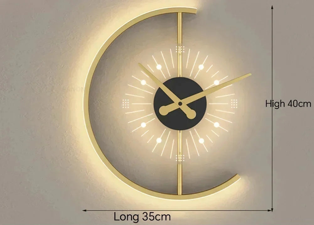 Lunaris Post-Modern Wall Lamp and Clock