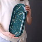 Nordic Ceramic Marble Oval Tray