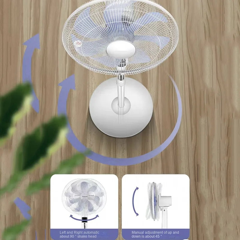 Quiet Electric Floor Fan with Adjustable Head and Timer for Home and Office Use
