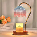 PetalGlow Candle Warmer Lamp with Retro Glass Shade