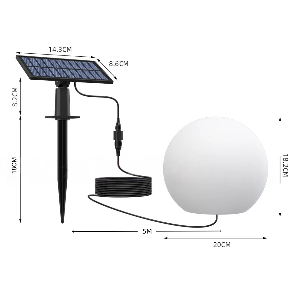 Solar LED Garden Globe Light with Remote Control and 16 Colour Modes