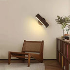 Rotating Wall Lamp with Japanese Wood and Aluminium Design