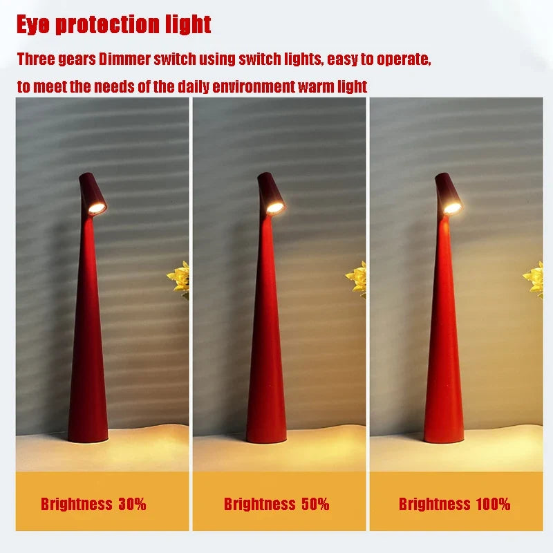 Glowora Rechargeable LED Table Lamp with Touch Dimming