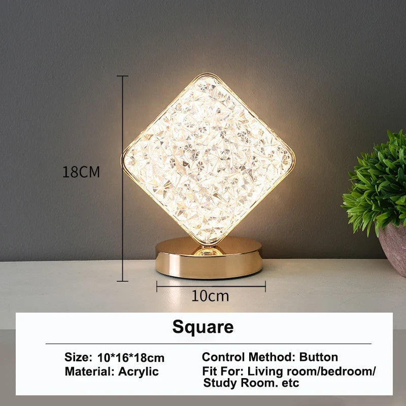 Stellora 3D Crystal LED Night Light with Touch Dimming