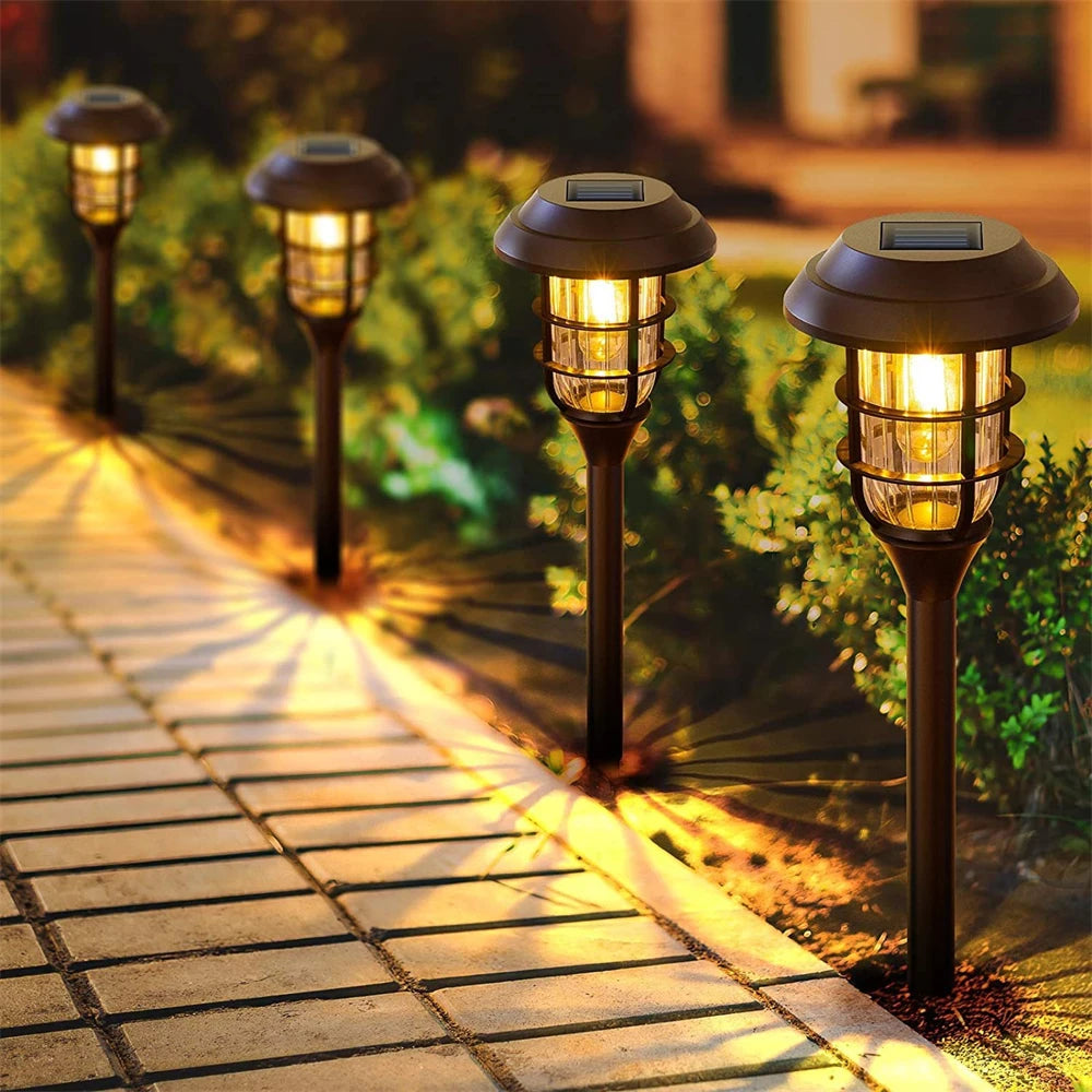 Solar LED Pathway Stake Lights for Lawn and Walkway Decoration