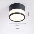 Nordic Surface Mounted LED Downlight, 9W or 15W