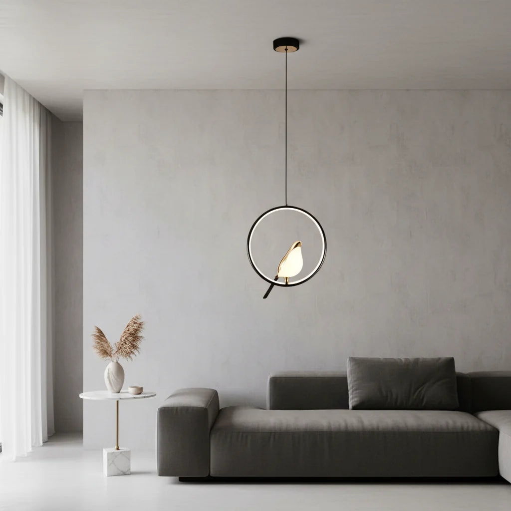Magpie Nordic LED Pendant Light with Bird Motif