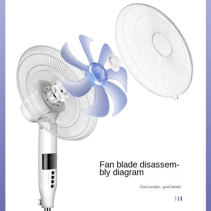Quiet Electric Floor Fan with Adjustable Head and Timer for Home and Office Use