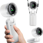 Portable Rechargeable Handheld Fan with 5 Speed Settings and Digital Display for Home and Travel Use