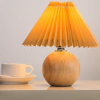 Ceramic Table Lamp with Folded Shade Warm Ambient Lighting