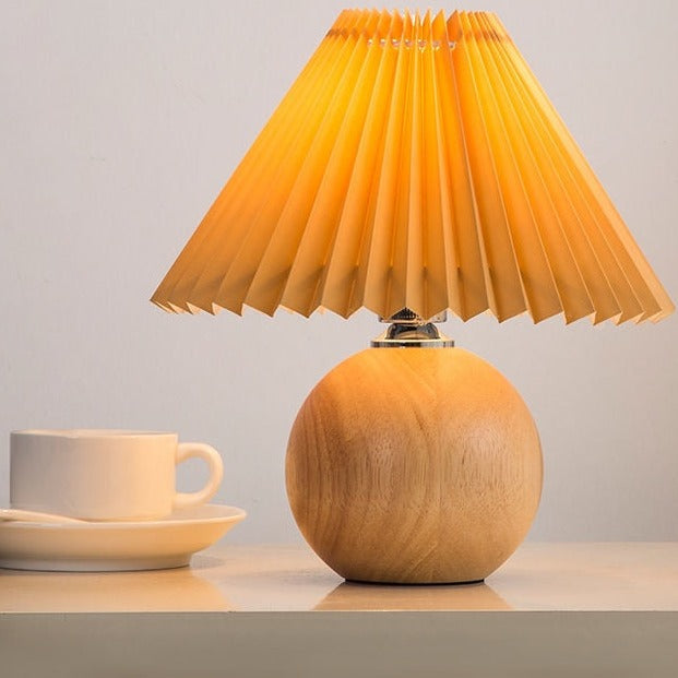 Ceramic Table Lamp with Folded Shade Warm Ambient Lighting