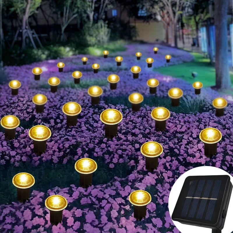 Solar LED Pathway Lamp with 8 Lighting Modes for Camping and Weddings