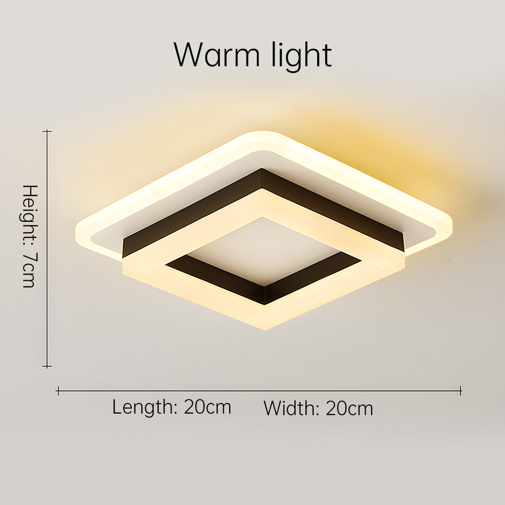 Square LED Ceiling Light with Modern Flush Mount