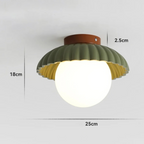 Iron and Glass Hallway Ceiling Light, Flush Mount
